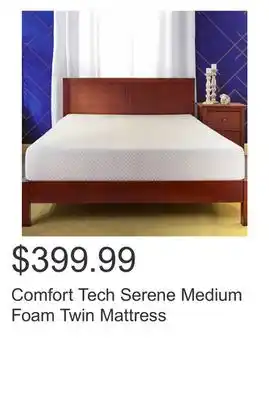 Costco Comfort tech serene medium foam twin mattress offer