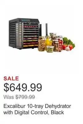 Costco Excalibur 10-tray dehydrator with digital control, black offer