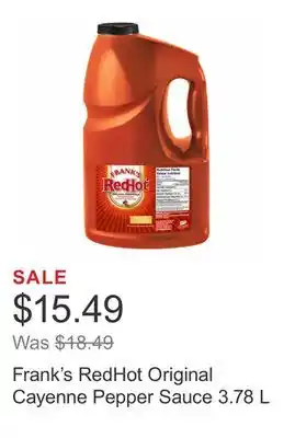 Costco Frank's redhot original cayenne pepper sauce 3.78 l offer