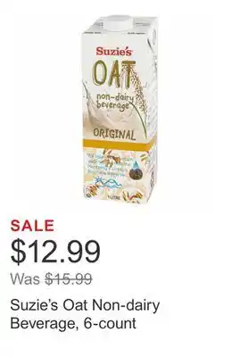 Costco Suzie's oat non-dairy beverage, 6-count offer