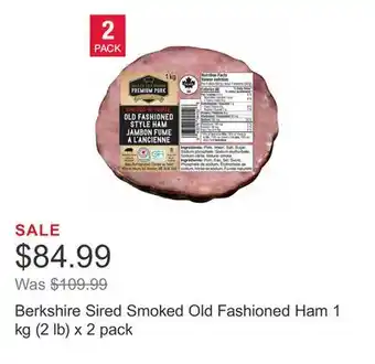 Costco Berkshire sired smoked old fashioned ham 1 kg (2 lb) x 2 pack offer