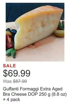 Costco Guffanti formaggi extra aged bra cheese dop 250 g (8.8 oz) × 4 pack offer