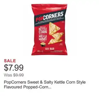 Costco Popcorners sweet & salty kettle corn style flavoured popped-corn chips, 567 g offer