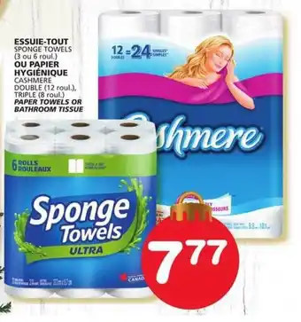 IGA PAPER TOWELS OR BATHROOM TISSUE offer
