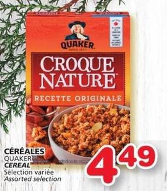 IGA QUAKER CEREAL offer