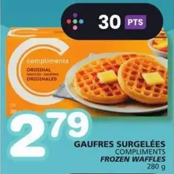 IGA COMPLIMENTS FROZEN WAFFLES offer