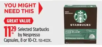 Canadian Tire Starbucks selected starbucks by nespresso capsules offer