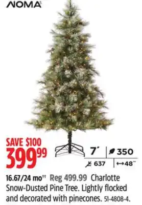 Canadian Tire Noma charlotte snow-dusted pine tree offer