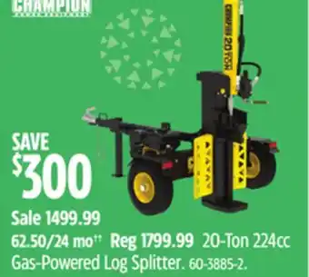Canadian Tire Champion 20-ton 224cc gas-powered log splitter offer