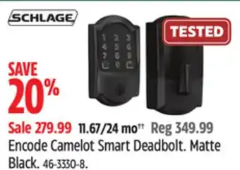 Canadian Tire Schlage encode camelot smart deadbolt offer