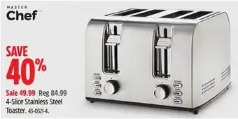 Canadian Tire Master chef 4-slice stainless steel toaster offer