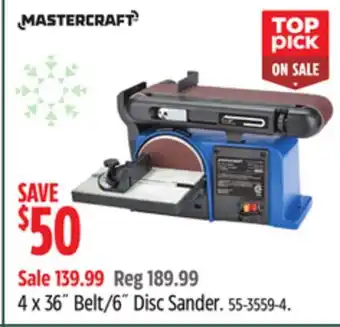 Canadian Tire Mastercraft 4 x 36˝ belt/6˝ disc sander offer
