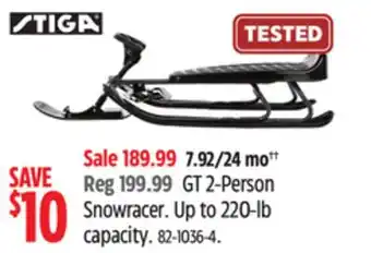 Canadian Tire Stiga gt 2-person snowracer offer