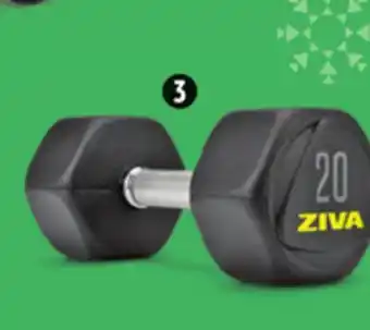 Canadian Tire Ziva performance rpu hex dumbbells offer
