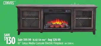 Canadian Tire Canvas 67˝ lotus media console electric fireplace offer