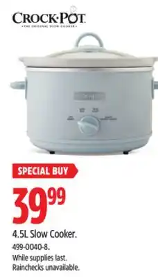 Canadian Tire Crock-pot 4.5l slow cooker offer