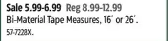 Canadian Tire Irwin bi-material tape measures, 16´ or 26 offer