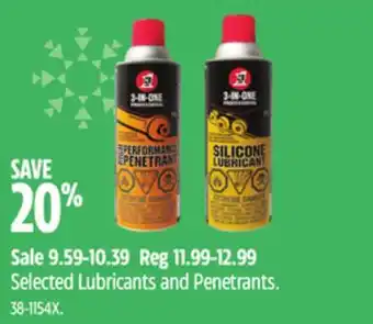 Canadian Tire Wd-40 selected lubricants and penetrants offer