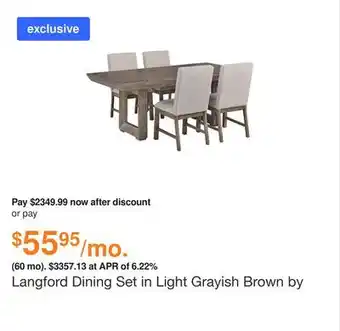 Ashley Furniture Langford dining set in light grayish brown by ashley offer