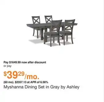 Ashley Furniture Myshanna dining set in gray by ashley offer