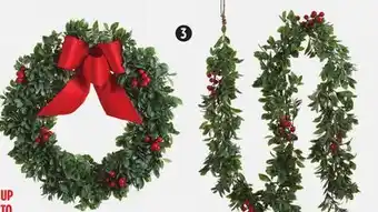 Canadian Tire 24 boxwood wreath with 6´ boxwood garland offer