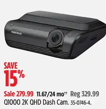 Canadian Tire Thinkware q1000 2k qhd dash cam offer
