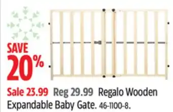 Canadian Tire Regalo wooden expandable baby gate offer