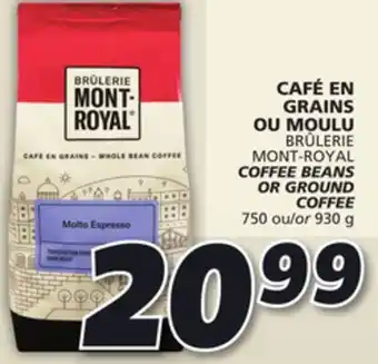 IGA Brûlerie mont-royal coffee beans offer