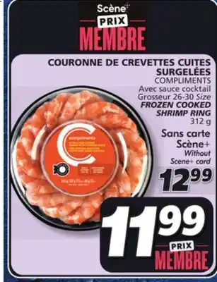 IGA Compliments frozen cooked shrimp ring offer