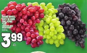 Metro Raisins rouges, verts ou noirs sans pépins | seedless red, green or black grapes offer