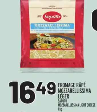 Metro Fromage râpé mozzarellissima léger saputo | saputo mozzarellissima light cheese offer