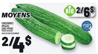 Metro Concombres anglais sans pépins | seedless english cucumbers offer
