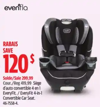 Canadian Tire Evenflo everyfit 4-in-1 convertible car seat offer