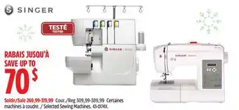 Canadian Tire Singer selected sewing machines offer