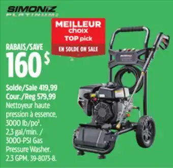 Canadian Tire Simoniz 3000-psi gas pressure washer offer