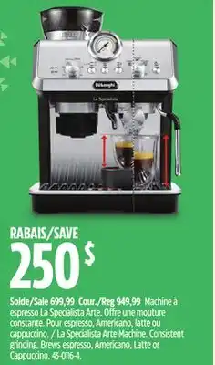 Canadian Tire Delonghi la specialista arte machine offer