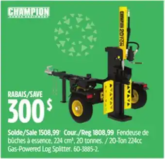 Canadian Tire Champion 20-ton 224cc gas-powered log splitter offer