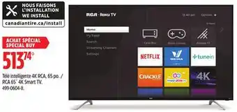 Canadian Tire Rca 65 4k smart tv offer
