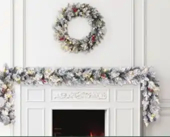 Canadian Tire Noma 24 berry flocked wreath or 9' berry flocked garland offer