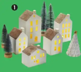 Canadian Tire 10-pc ceramic house set with led lights offer