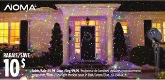 Canadian Tire Noma starlight motion laser in red/green blue offer