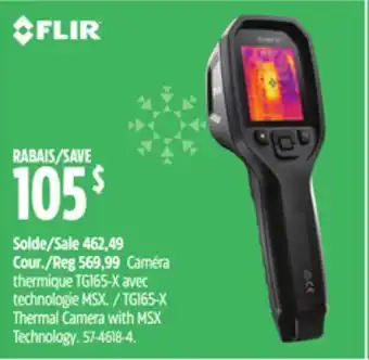 Canadian Tire Flir tg165-x thermal camera with msx technology offer