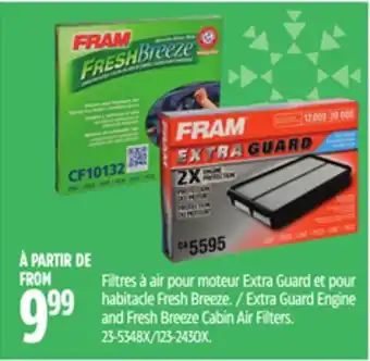 Canadian Tire Extra guard engine and fresh breeze cabin air filters offer