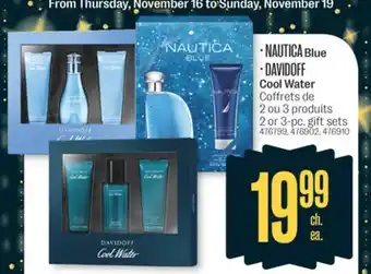 Jean Coutu Davidoff, nautica cool water 2 or 3-pc. gift sets offer