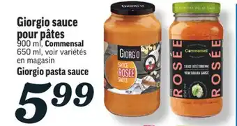 Marché Richelieu Sauce pour pâtes giorgio | giorgio pasta sauce offer