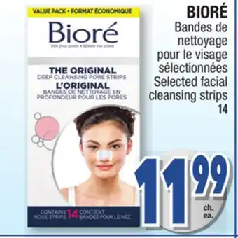 Jean Coutu Bioré selected facial cleansing strips offer