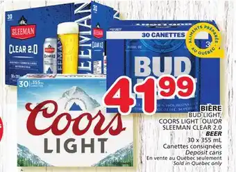 Marches Tradition Bud light, coors light or sleeman clear 2.0 beer offer