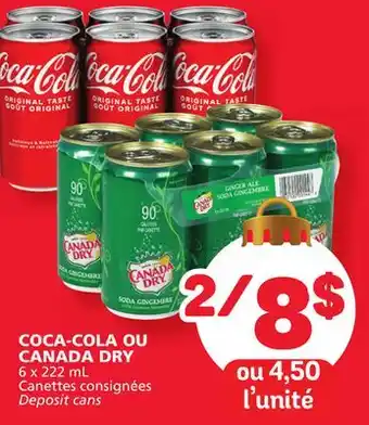 Marché Bonichoix Coca-cola or canada dry offer