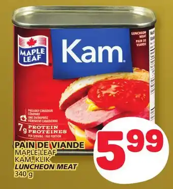 Marché Bonichoix Maple leaf kam, klik luncheon meat offer