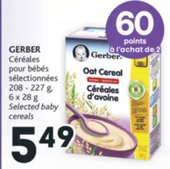 Brunet Gerber céréales pour bébés sélectionnées offer